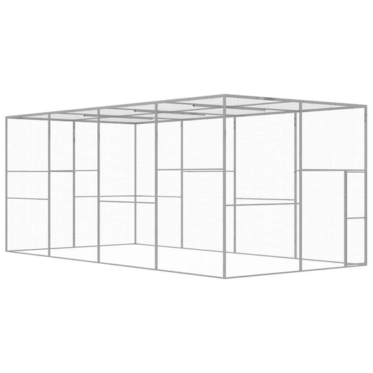 Vidaxl Jaula Para Gatos Acero Galvanizado 6x3x2,5 M_0