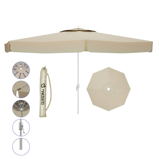 Sombrilla Poliéster Y Aluminio Con Funda - Beige - Ø 300 Cm_0