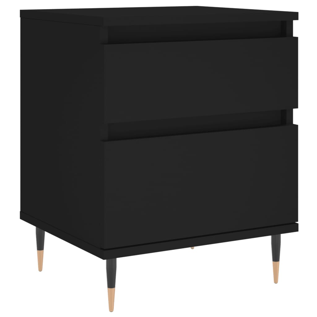 Mesitas De Noche 2 Uds Madera De Ingeniería Negro 40x35x50 Cm_3