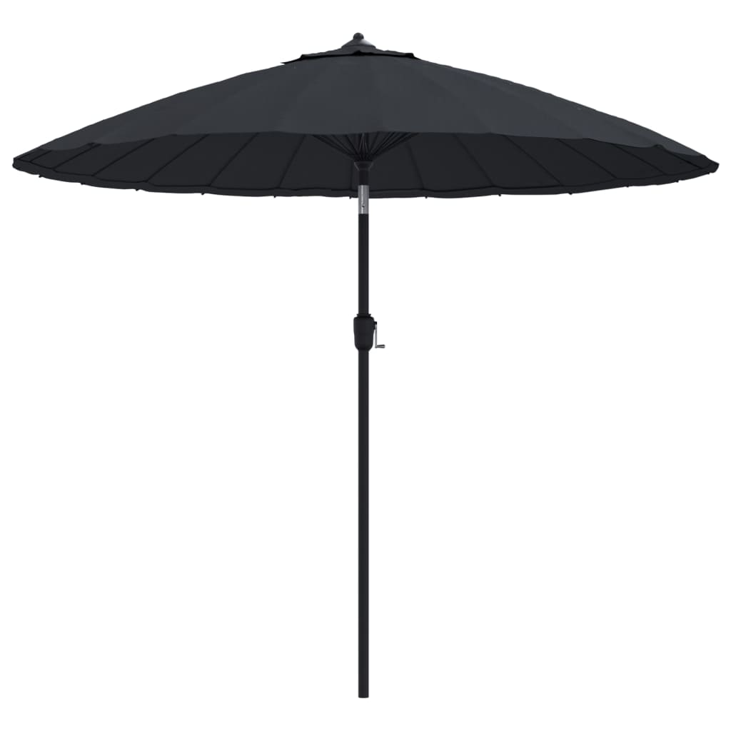 Sombrilla De Jardín Con Palo De Aluminio Negro 270 Cm_0