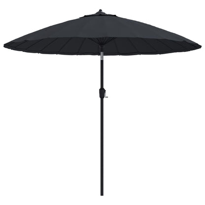 Sombrilla De Jardín Con Palo De Aluminio Negro 270 Cm_0