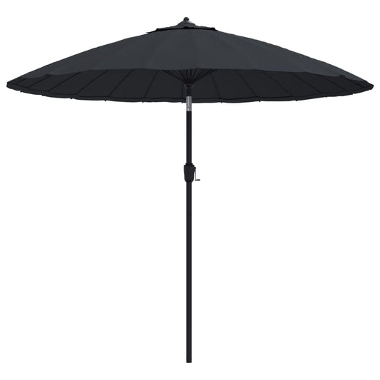 Sombrilla De Jardín Con Palo De Aluminio Negro 270 Cm_0