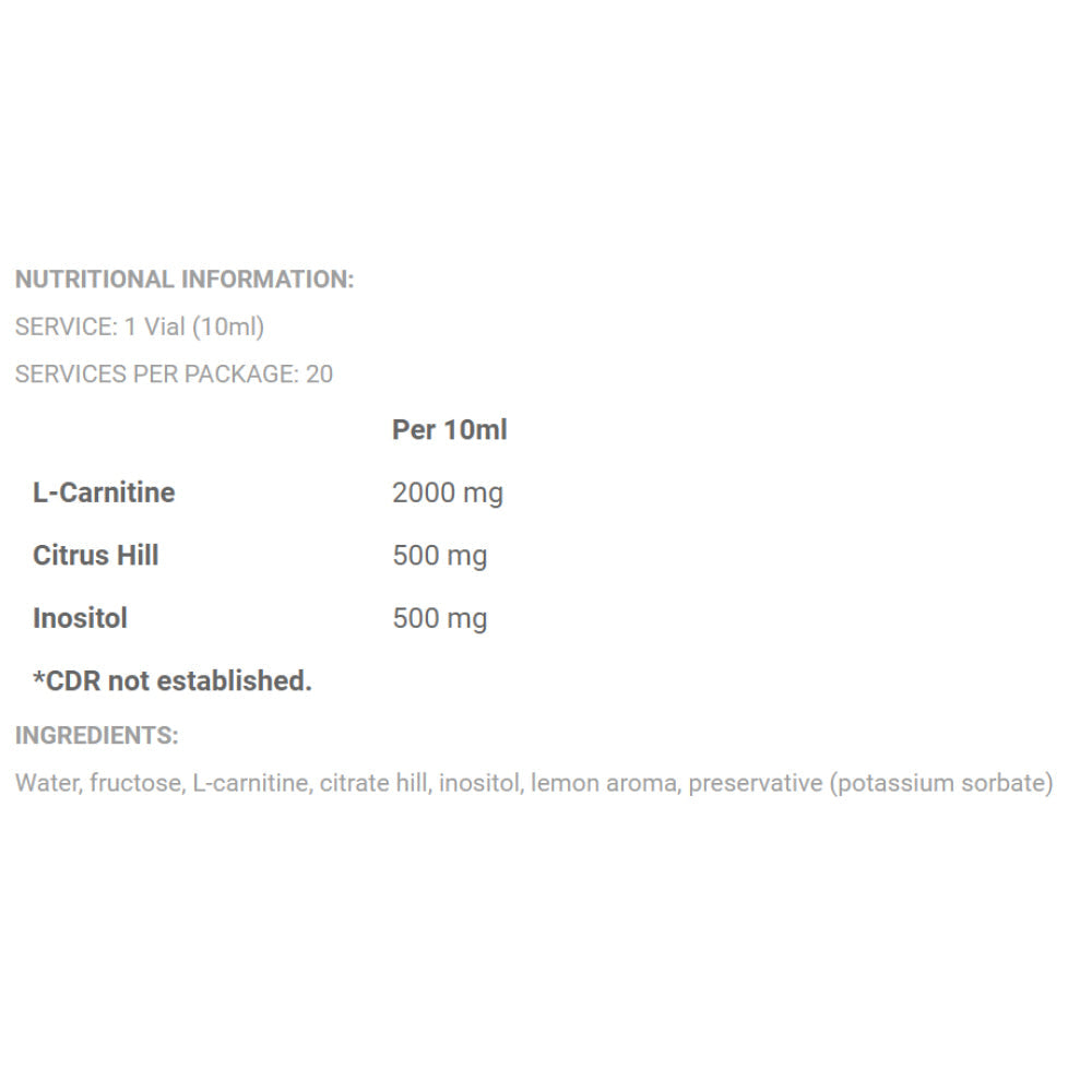 L-carnitine 3000 20 Viales X 10 Ml