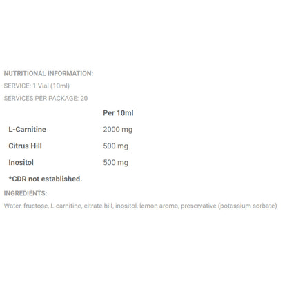 L-carnitine 3000 20 Viales X 10 Ml