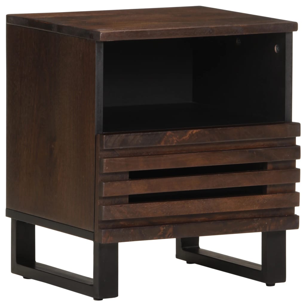 Mesitas De Noche 2 Uds Madera Maciza De Mango 40x34x46 Cm_0
