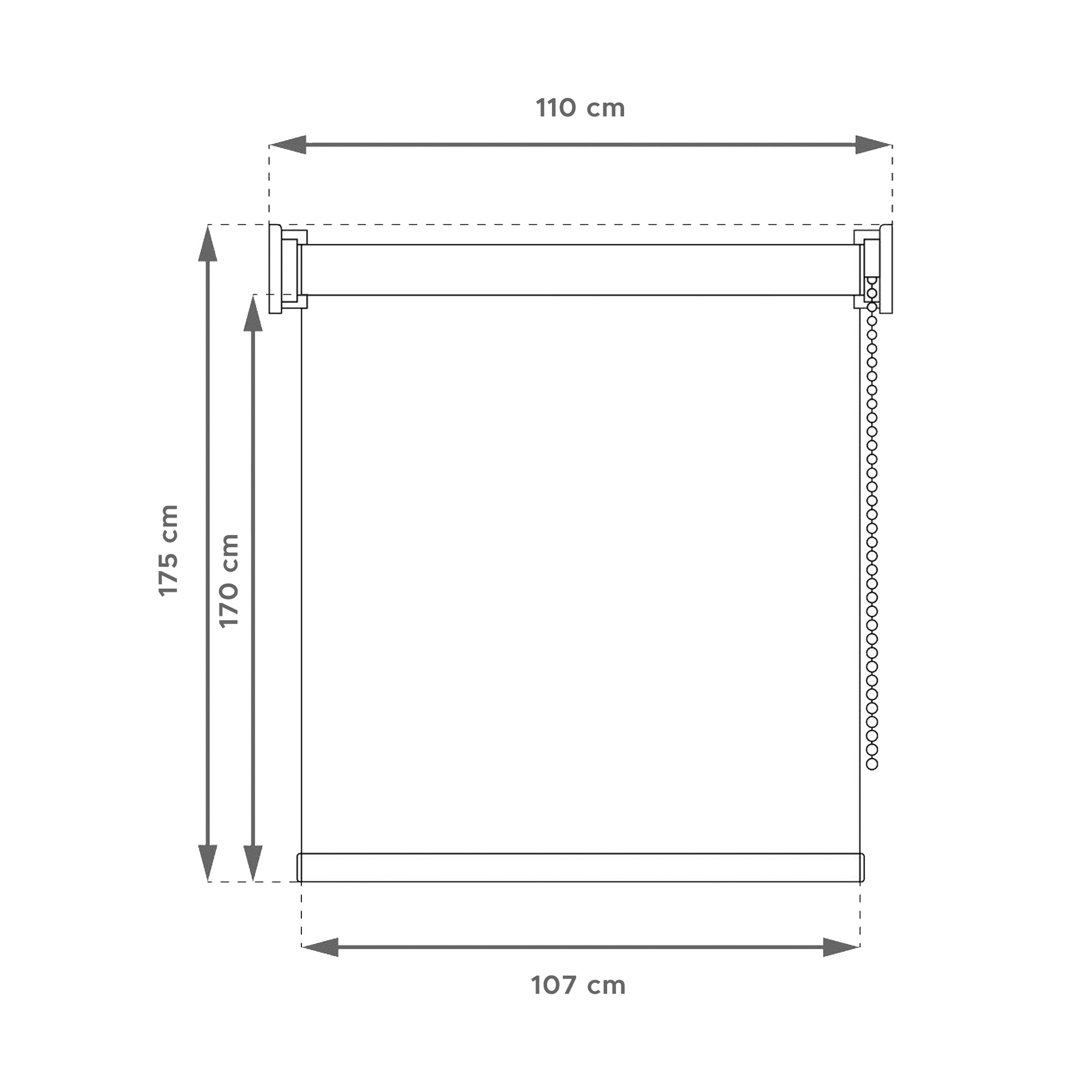 Estor Blanco Roto 110x175cm Enrollable Opaco Wellhome_2