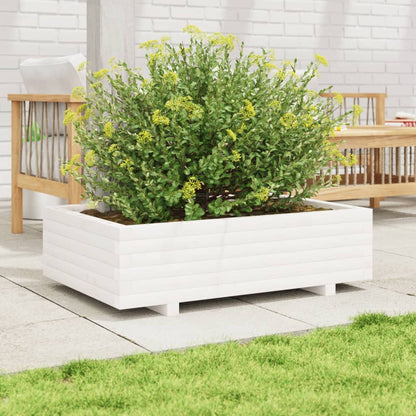 Jardinera De Madera Maciza De Pino Blanco 90x40x26,5 Cm_2