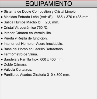 BRICOSOL Chimenea Leña Rincón con Horno FM Modelo C-200-RH_1