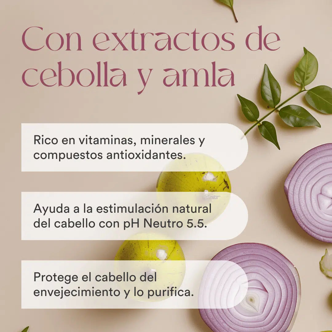 QKnatur - Champú Anticaída Con Extracto De Cebolla Roja 250 Ml. Para Fortalecer El Cabello Y Estimular Su Crecimiento_2