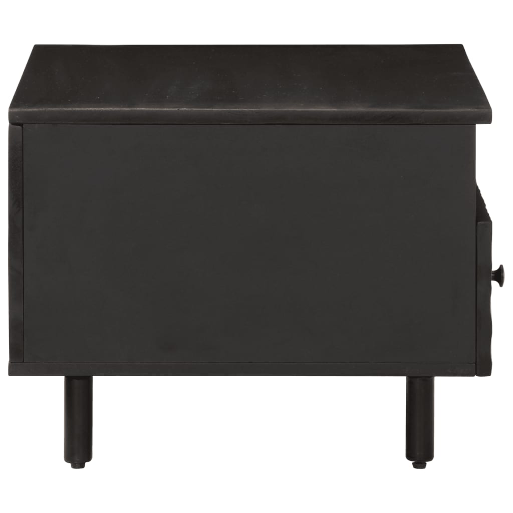 Mesa De Centro Madera Maciza De Mango Negra 80x54x40 Cm_4