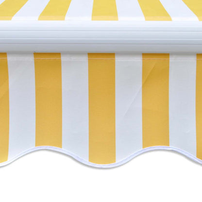 Toldo Plegable Motorizado 400 Cm Amarillo Y Blanco_0
