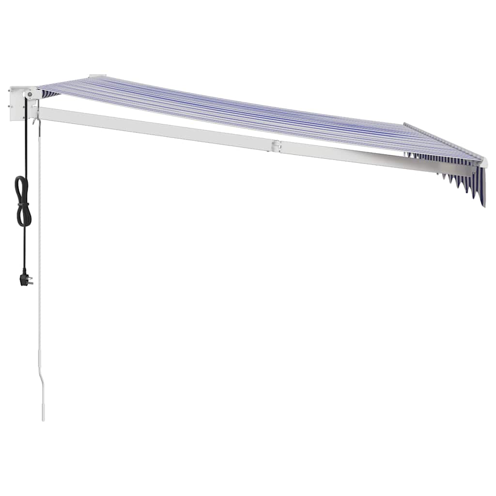 Toldo Retráctil Automático Azul Y Blanco 3,5x2,5 M_5