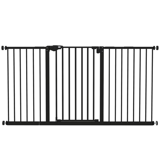 Pawhut Barrera De Seguridad Extensible Para Puertas 74-147,5x76,2 Cm Negro_0