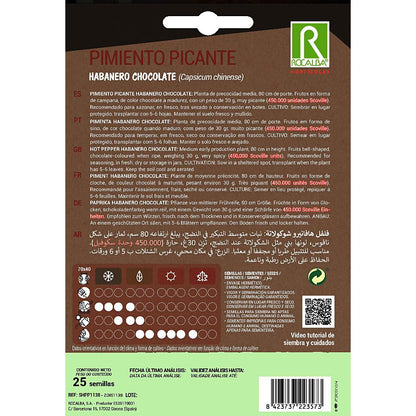 Semillas Pimiento Picante Habanero Chocolate Rocalba