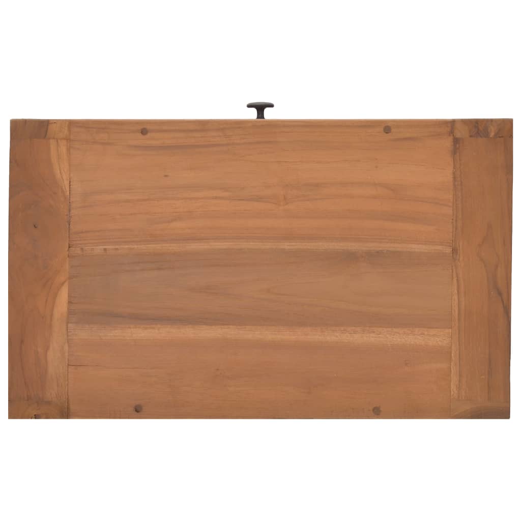 Mesita De Noche Madera Maciza De Teca 50x30x35 Cm_4