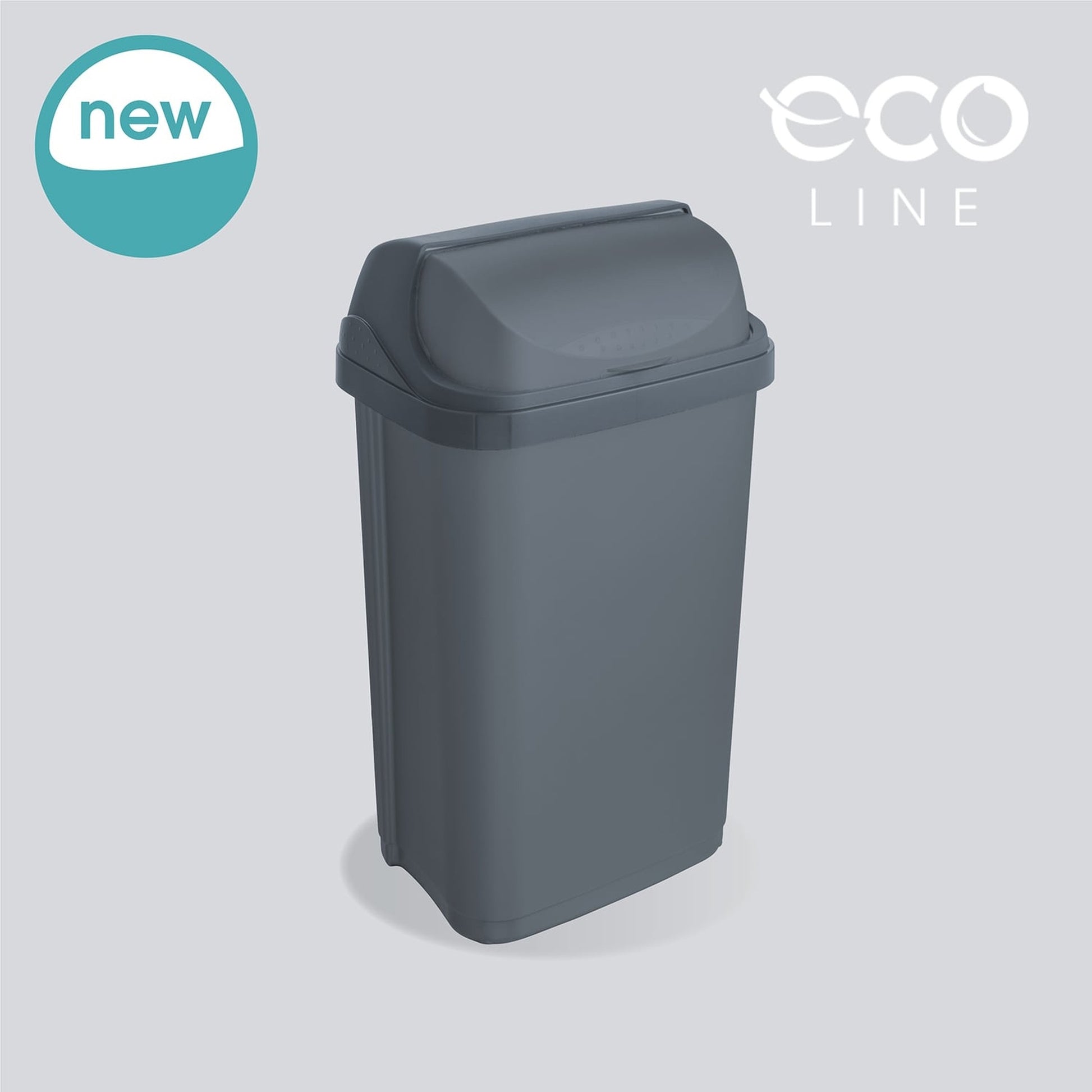 Cubo De Basura Eco Con Tapa Deslizante, 25 L, Rasmus, Gris_5
