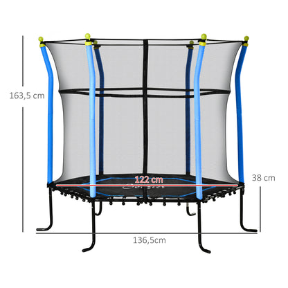 Homcom Trampolín Infantil Con Red De Seguridad Ø163,5x163,5 Cm Azul_2