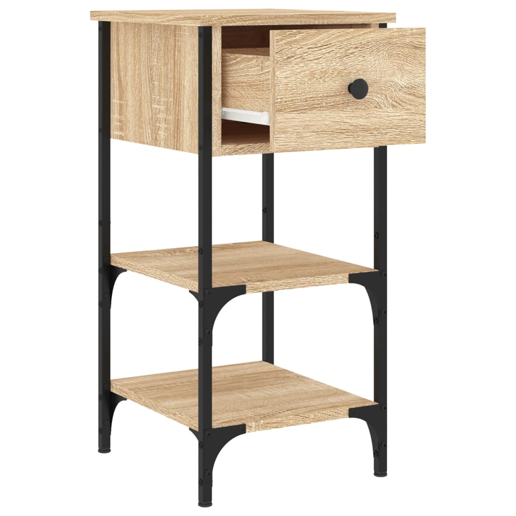 Mesita De Noche Madera De Ingeniería Roble Sonoma 34x36x70 Cm_3