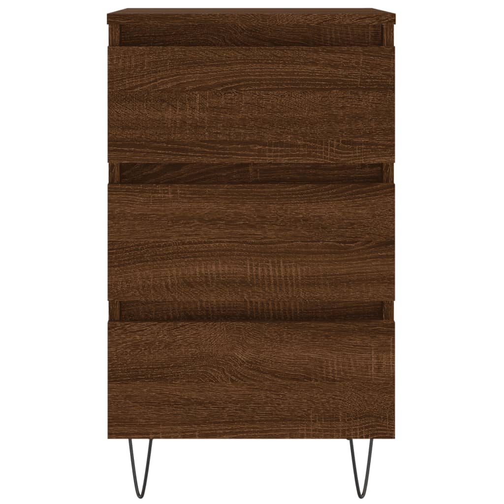 Mesitas Noche 2 Uds Madera Ingeniería Marrón Roble 40x35x69 Cm_3
