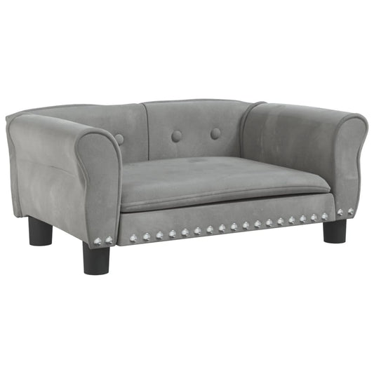 Cama Para Perros De Terciopelo Gris Claro 70x45x30 Cm / Vetonek_0
