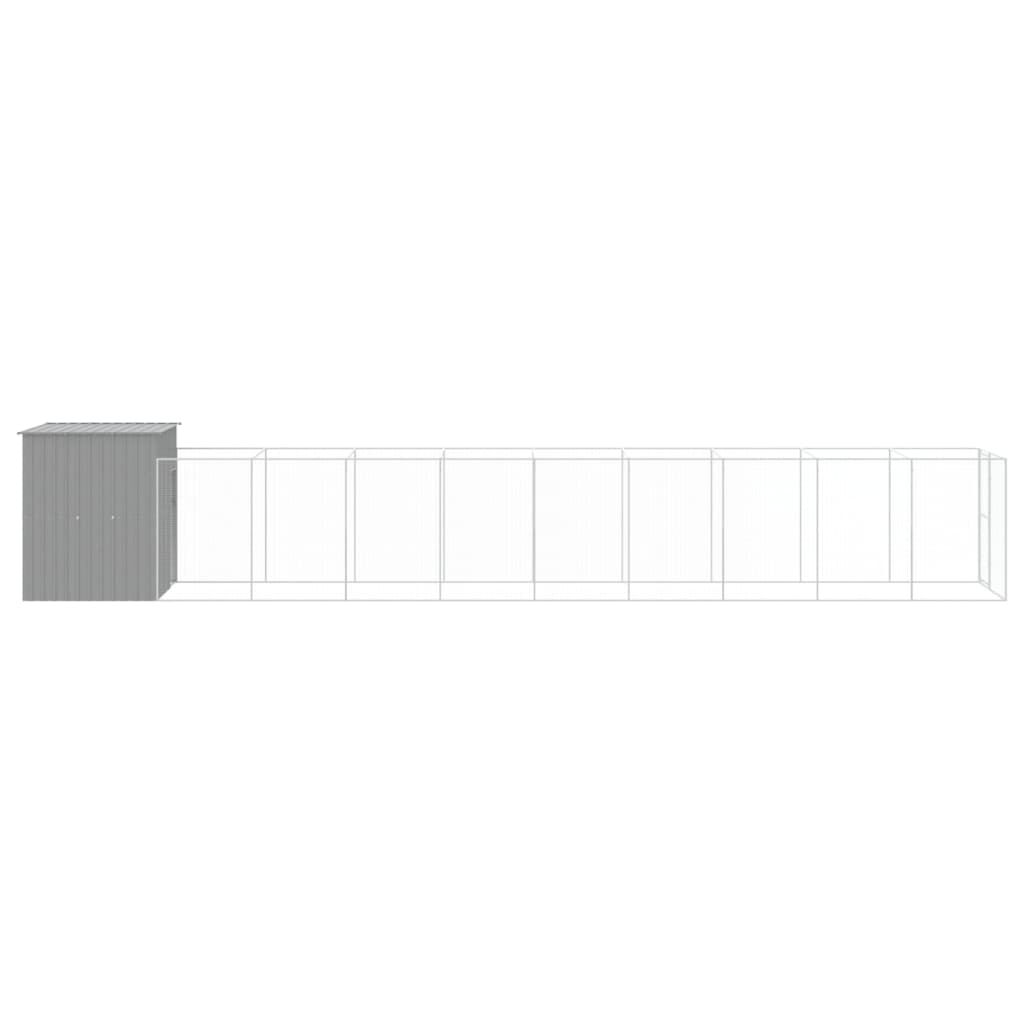 Vidaxl Caseta Perro Corral Acero Galvanizado Gris Claro 165x1067x181cm_3