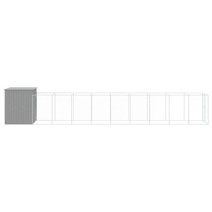 Vidaxl Caseta Perro Corral Acero Galvanizado Gris Claro 165x1067x181cm_3