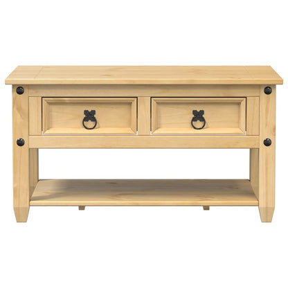 Mesa De Centro Cajones Corona Madera Maciza De Pino 85x50x45 Cm_2