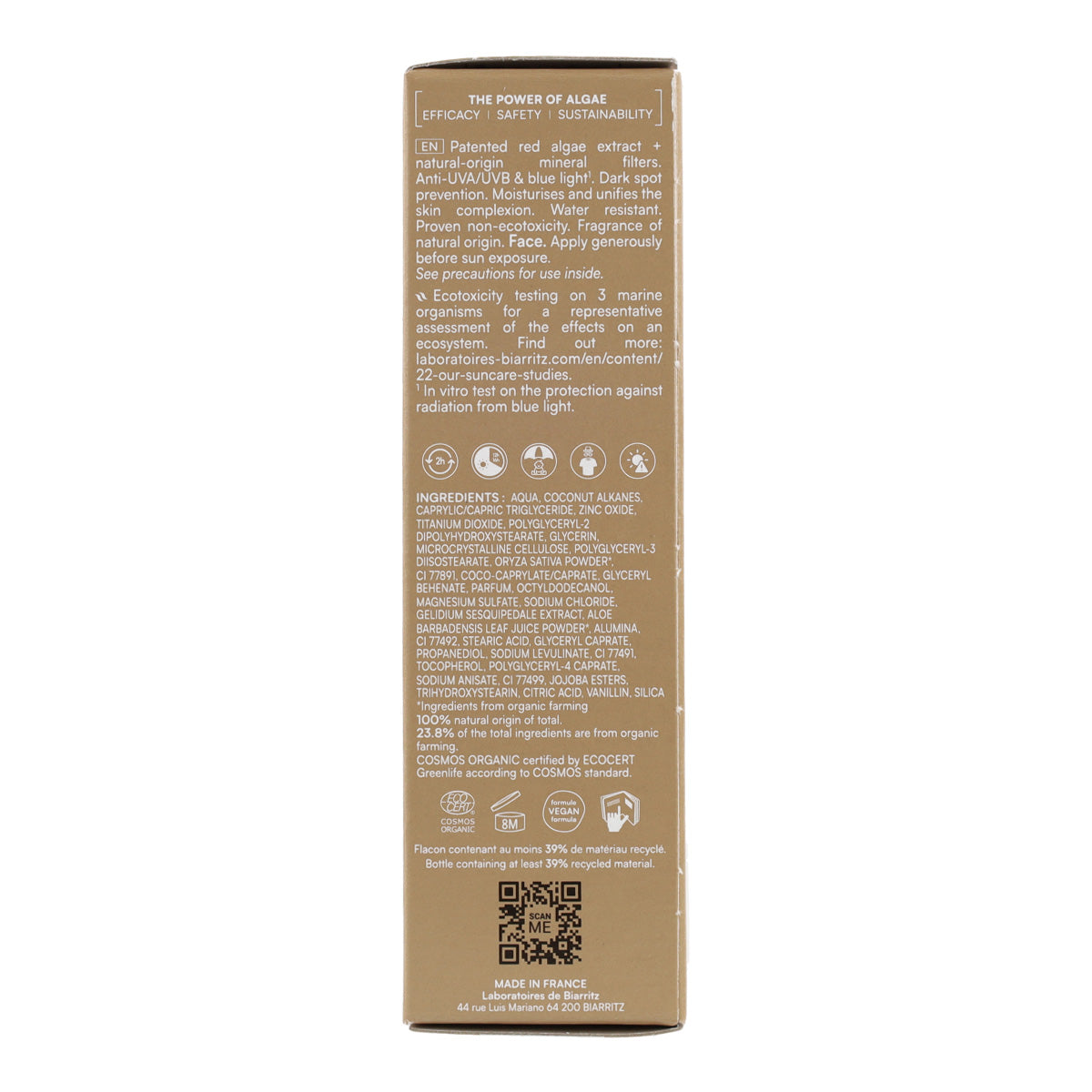 Crema Protector Solar Facial Color Beige SPF30 Alga Maris 50 ml