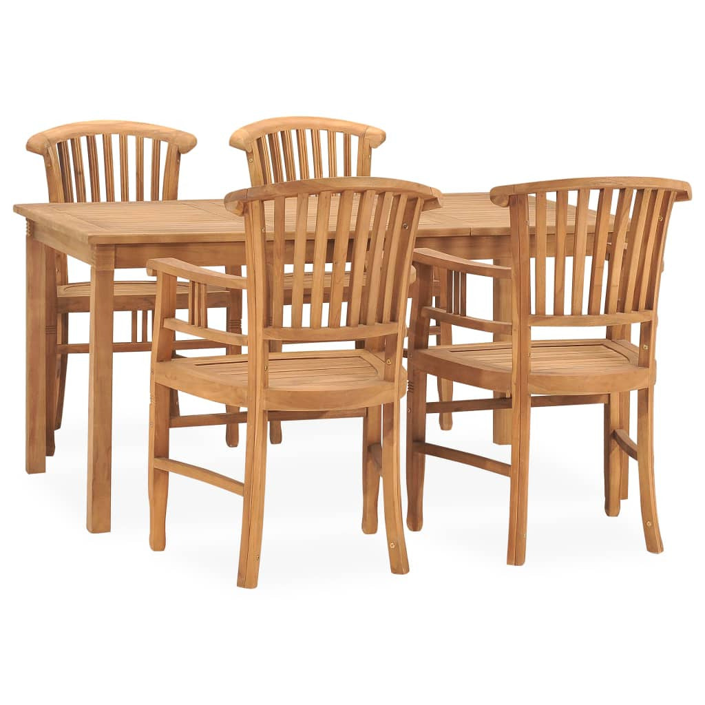 Vidaxl Juego De Comedor De Jardín 5 Piezas Madera Maciza De Teca_0
