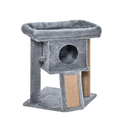 Pawhut Árbol Rascador Para Gatos Pequeños De 57 Cm Con Poste De Yute Rascador_0