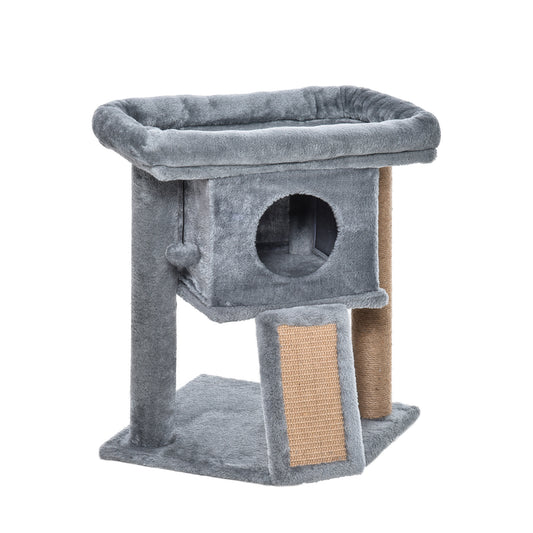 Pawhut Árbol Rascador Para Gatos Pequeños De 57 Cm Con Poste De Yute Rascador_0