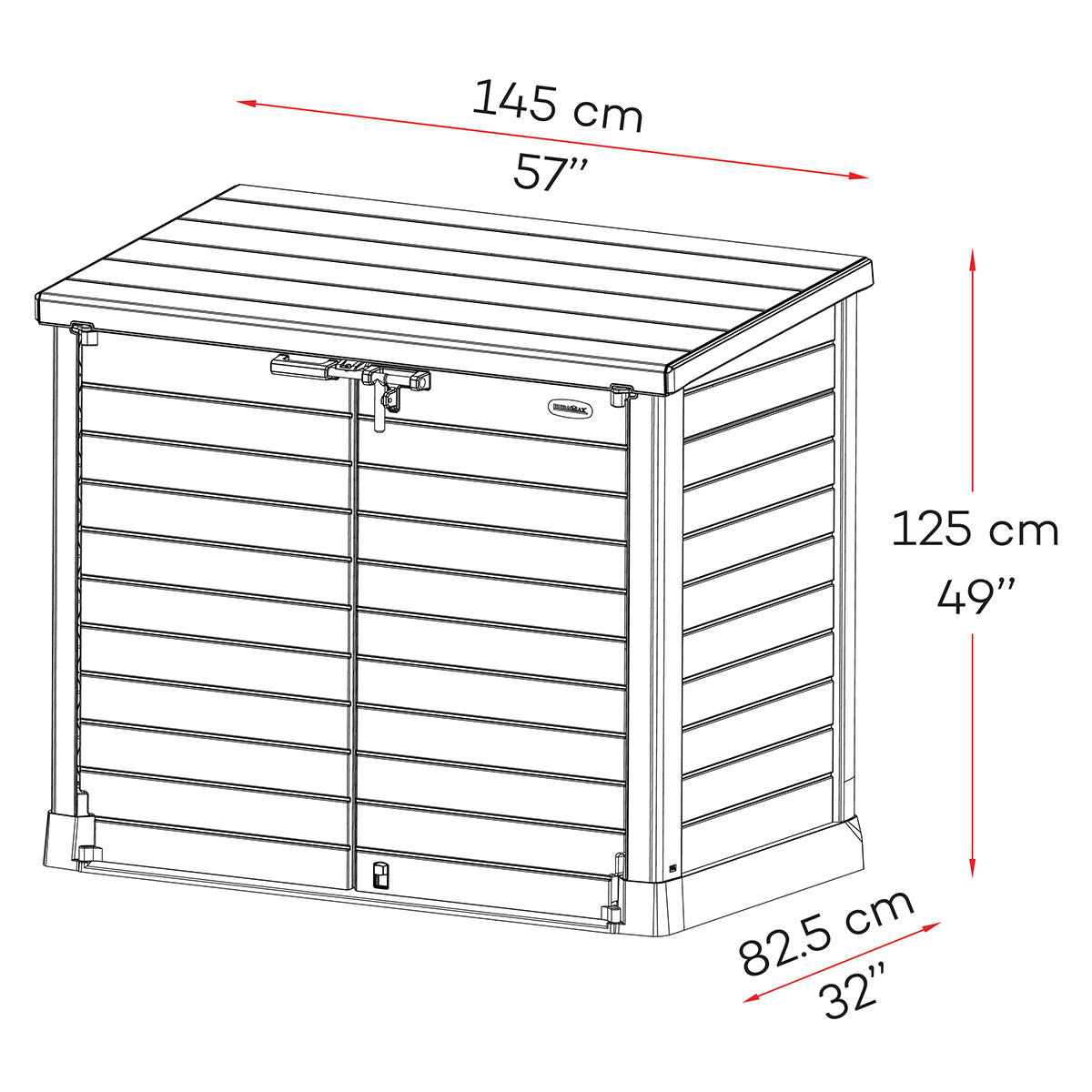 Arcón Cubre Cubos Exterior 1200 L Pvc Gris Claro_3