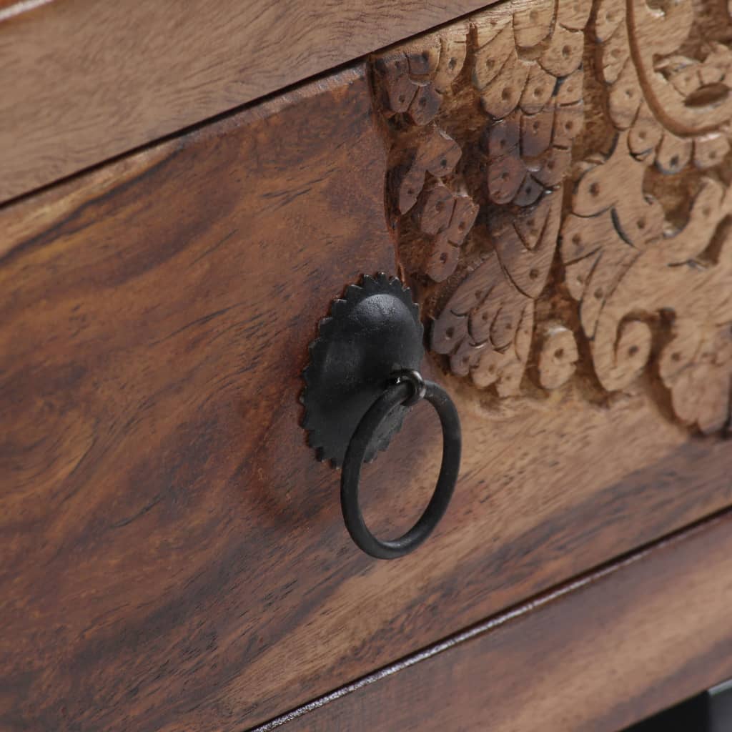 Mesa De Centro De Madera Maciza Sheesham 90x50x35 Cm_4