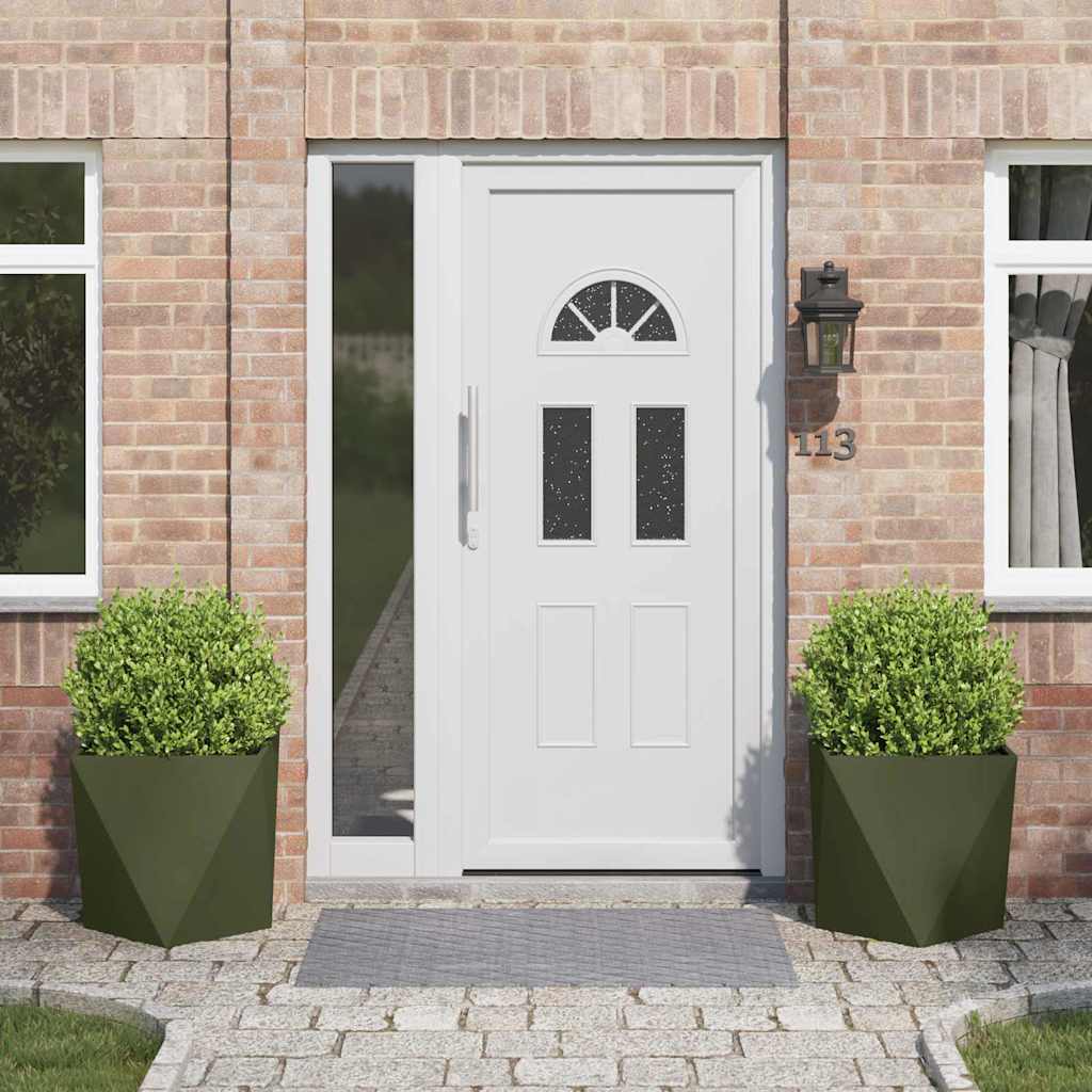 Jardinera 2 Pcs Verde Oliva 50 X 50 X 50 Cm Acero_1