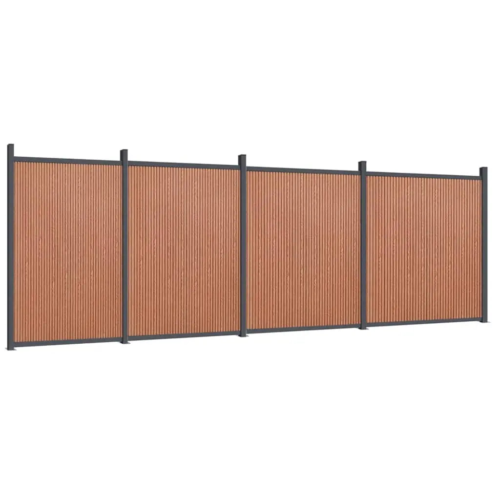 Panel De Valla Wpc Marrón 699x186 Cm / Vetonek_2