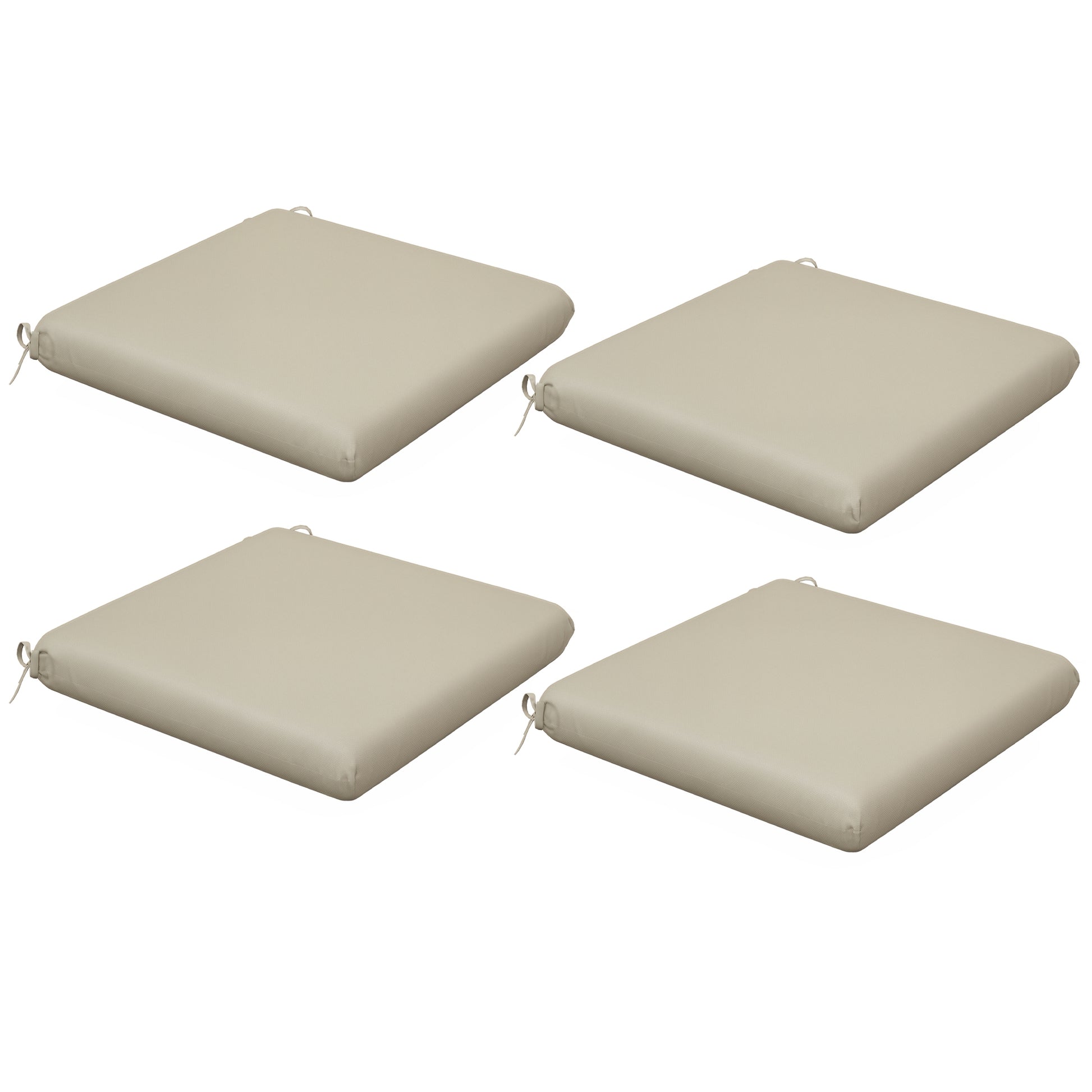 Outsunny Conjunto De Cojines Para Sillas De Comedor 47x47x7 Cm Beige_0