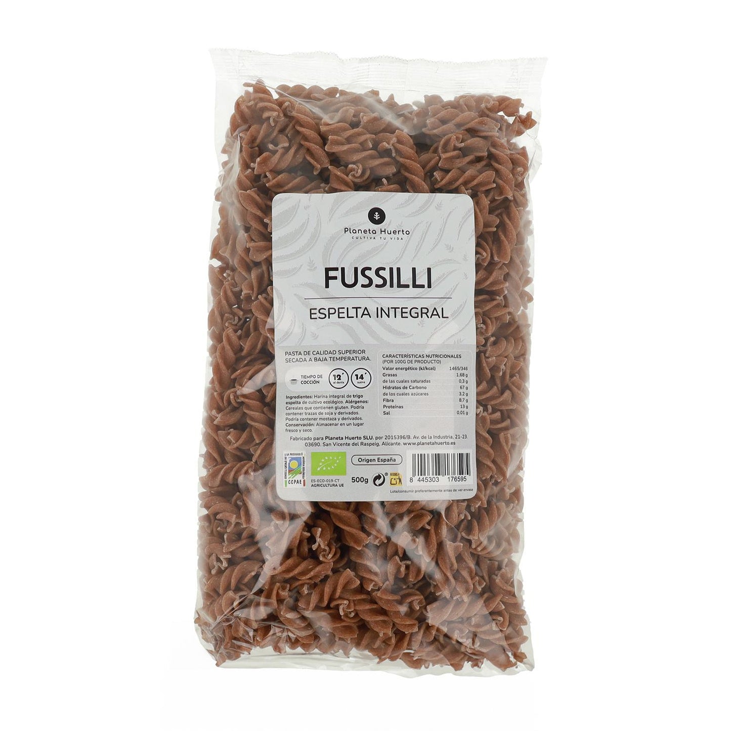Fussilli de espelta integral ECO Planeta Huerto 500gr