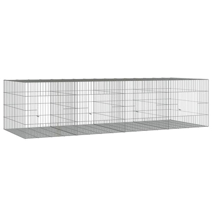 Vidaxl Jaula Para Conejos 4 Paneles Hierro Galvanizado 217x79x54 Cm_0