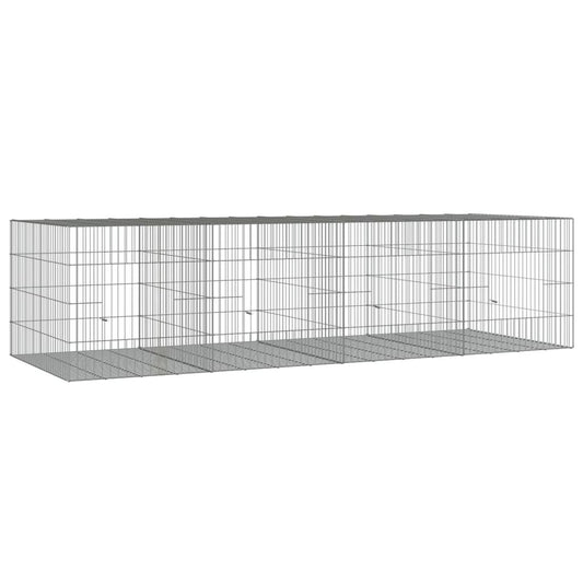 Vidaxl Jaula Para Conejos 4 Paneles Hierro Galvanizado 217x79x54 Cm_0