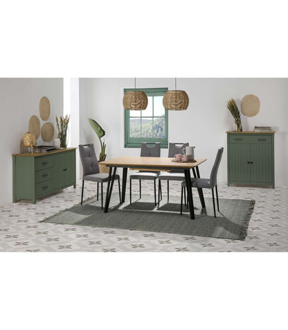 Mueble Auxiliar 2 Puertas 1 Cajón Mariana Acabado Verde, 110 Cm(alto) 90 Cm(ancho) 40 Cm(_2