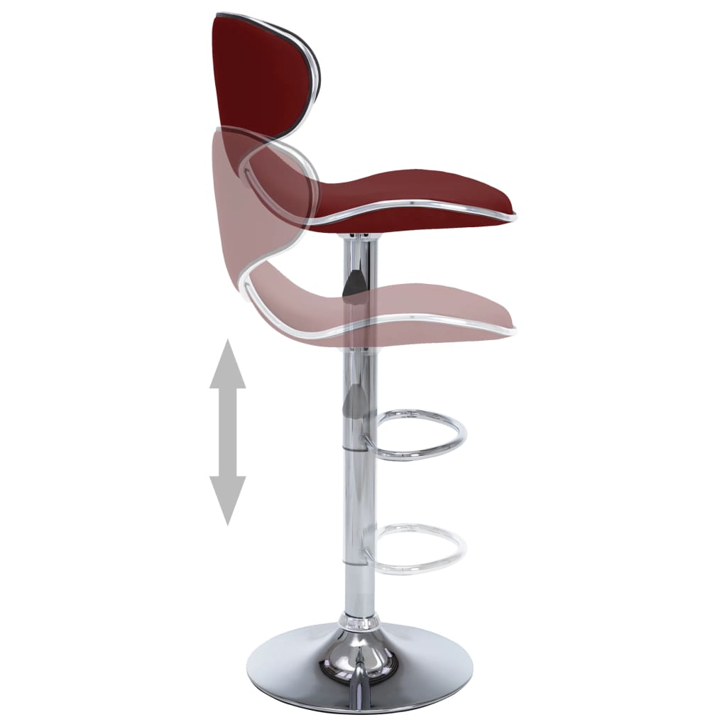 323649 Bar Stools 2 Pcs Wine Red Faux Leather_3
