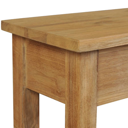 Mesa Consola De Madera De Teca Maciza 120x30x80 Cm_3
