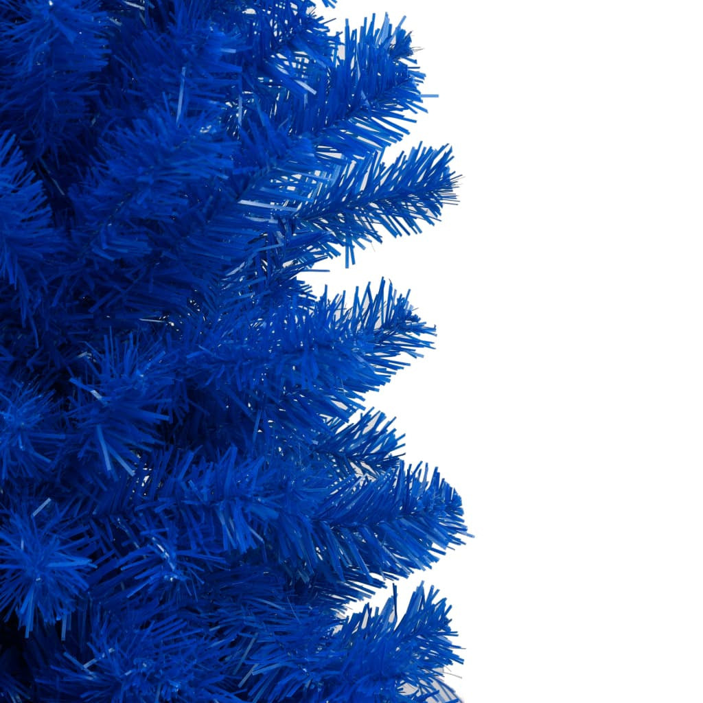 Vidaxl Árbol De Navidad Preiluminado Con Luces Y Soporte Azul 150 Cm_4
