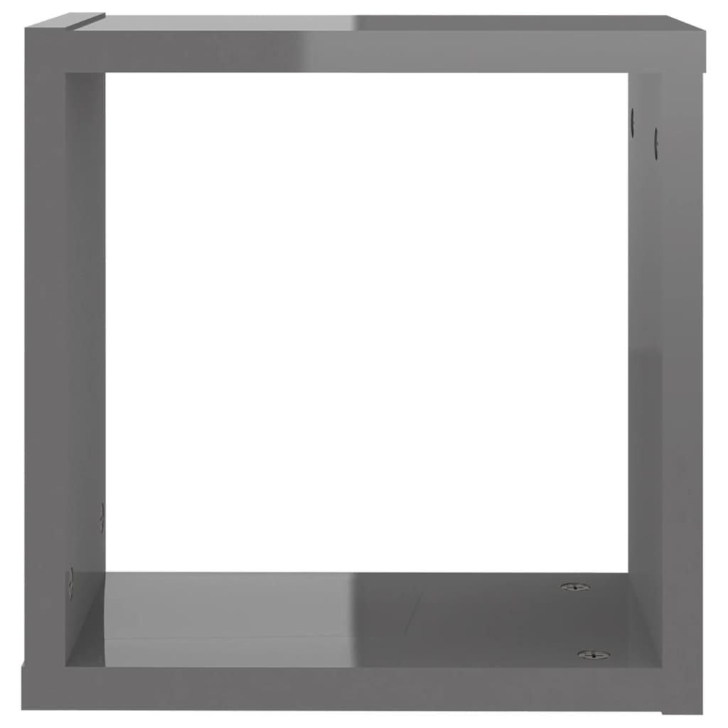 Estantes Cubo De Pared 4 Unidades Gris Brillo 30x15x30 Cm / Vetonek_2