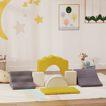 Aiyaplay Juego De 7 Bloques De Espuma Para Niños Para Escalar Y Gatear Amarillo_1