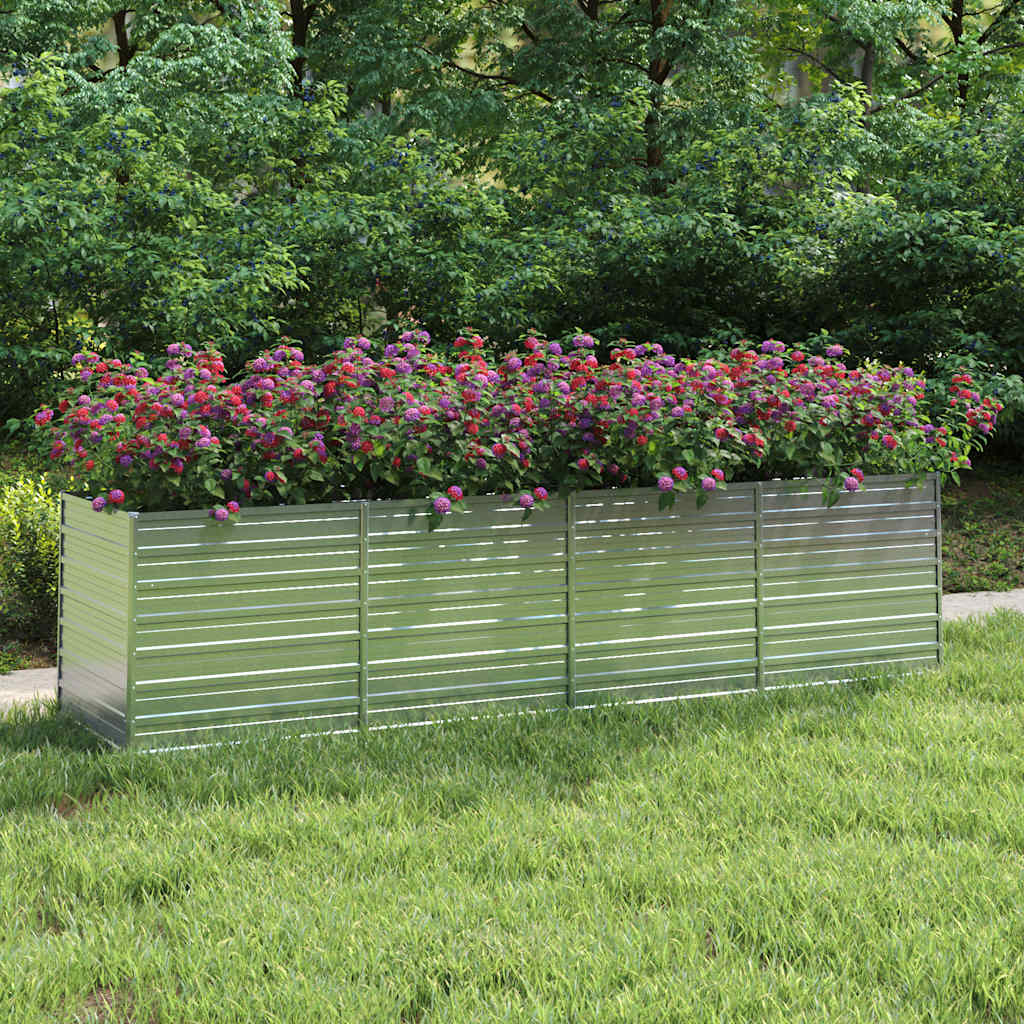 Arriate De Acero Galvanizado Plateado 320x80x77 Cm_1
