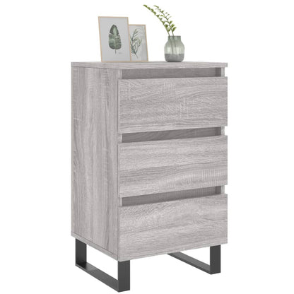 Mesita De Noche 2 Uds Madera Ingeniería Gris Sonoma 40x35x69 Cm_1
