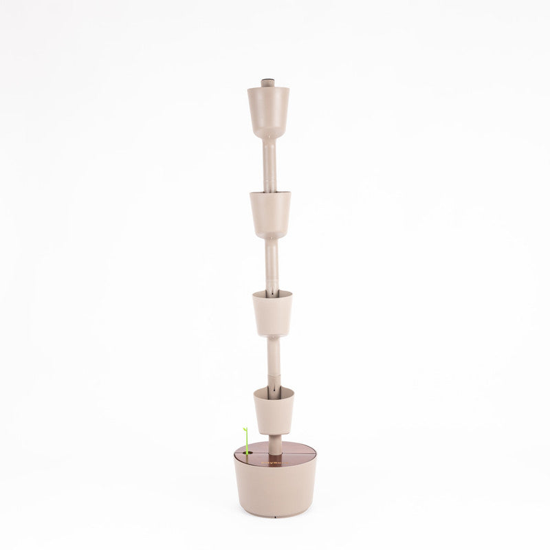 Macetero Vertical Citysens Con Riego Inteligente De 4 Macetas Color Corteza De Pino, Con 4 Plantas De Regalo_5
