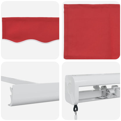 Toldo Retráctil Rojo 300 X 250 Cm Lona Y Aluminio_3