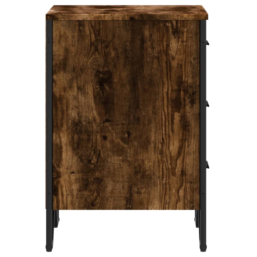 Mesita De Noche Madera De Ingeniería Roble Ahumado 40x41x60 Cm_4